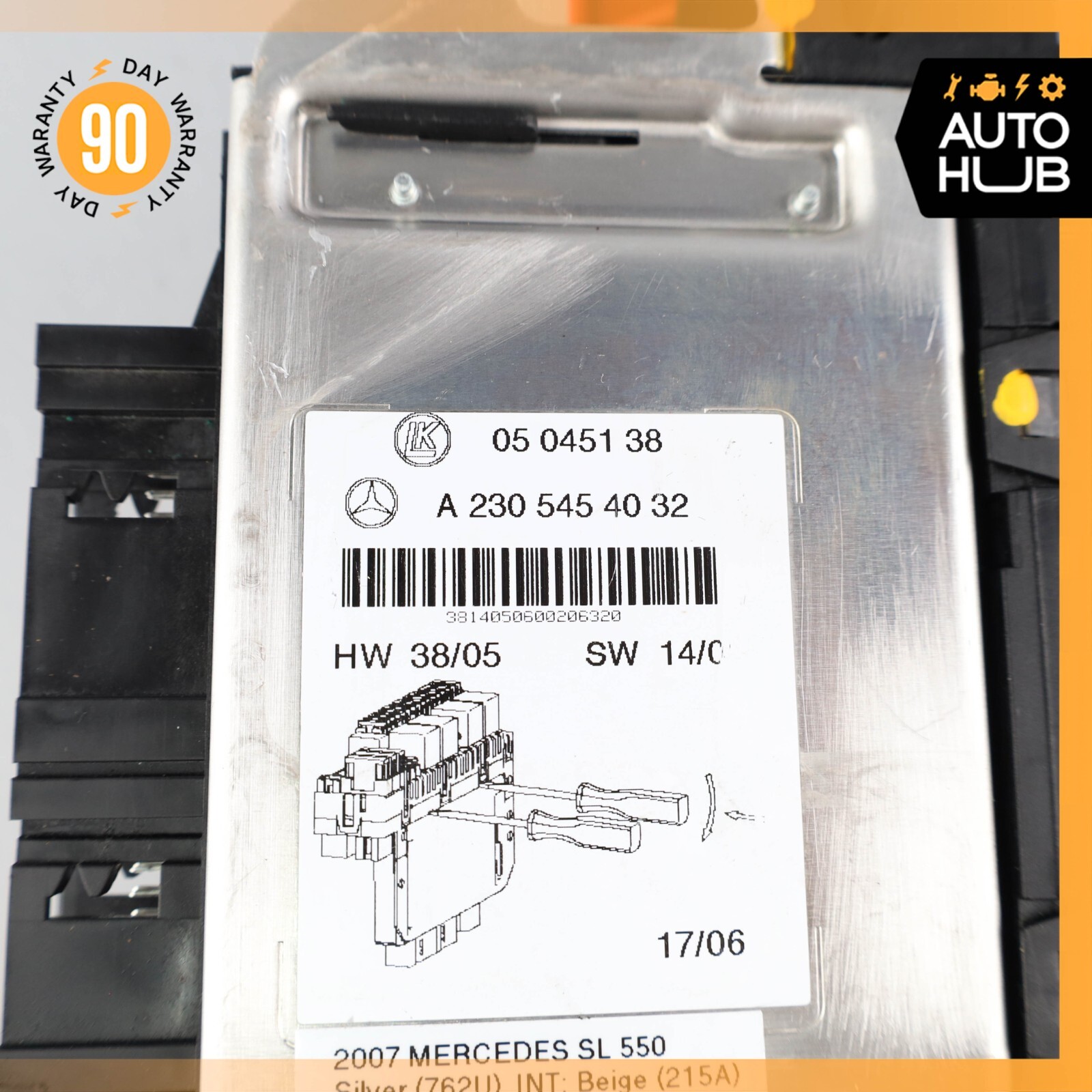 03-12 Mercedes R230 SL550 SL500 SL55 AMG Rear SAM Fuse Box Relay Module OEM