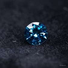 Brilliant Round Cyan 1 Ct Amazing Royal Blue Loose Diamond Natural VVS1 D Grade
