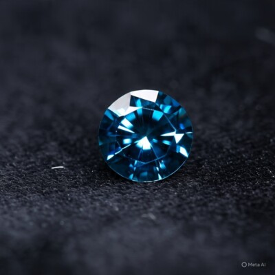 #ad Brilliant Round Cyan 1 Ct Amazing Royal Blue Loose Diamond Natural VVS1 D Grade $34.99