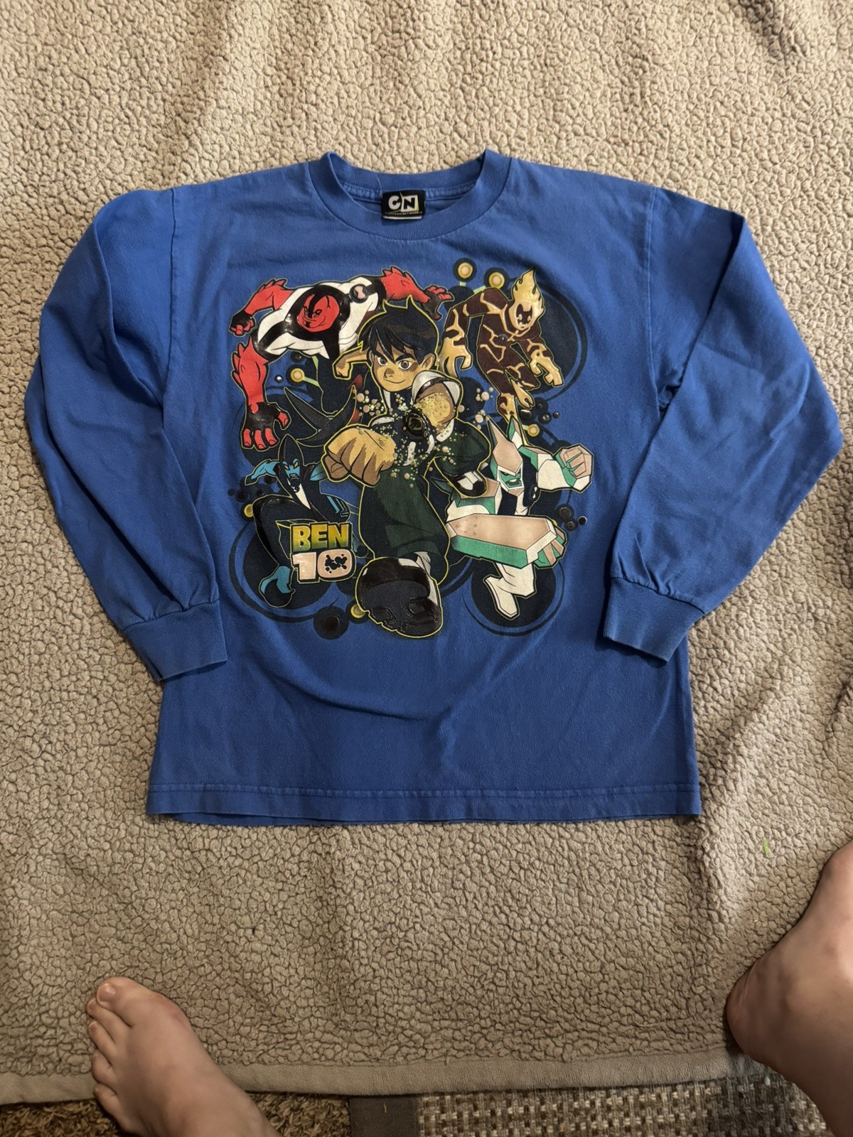vintage-ben-10-cartoon-network-alien-force-kids-size-8-y2k-2007-long