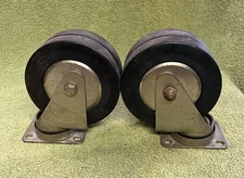 6in. Swivel Heavy-Duty Dual-Wheel Caster — Rubber