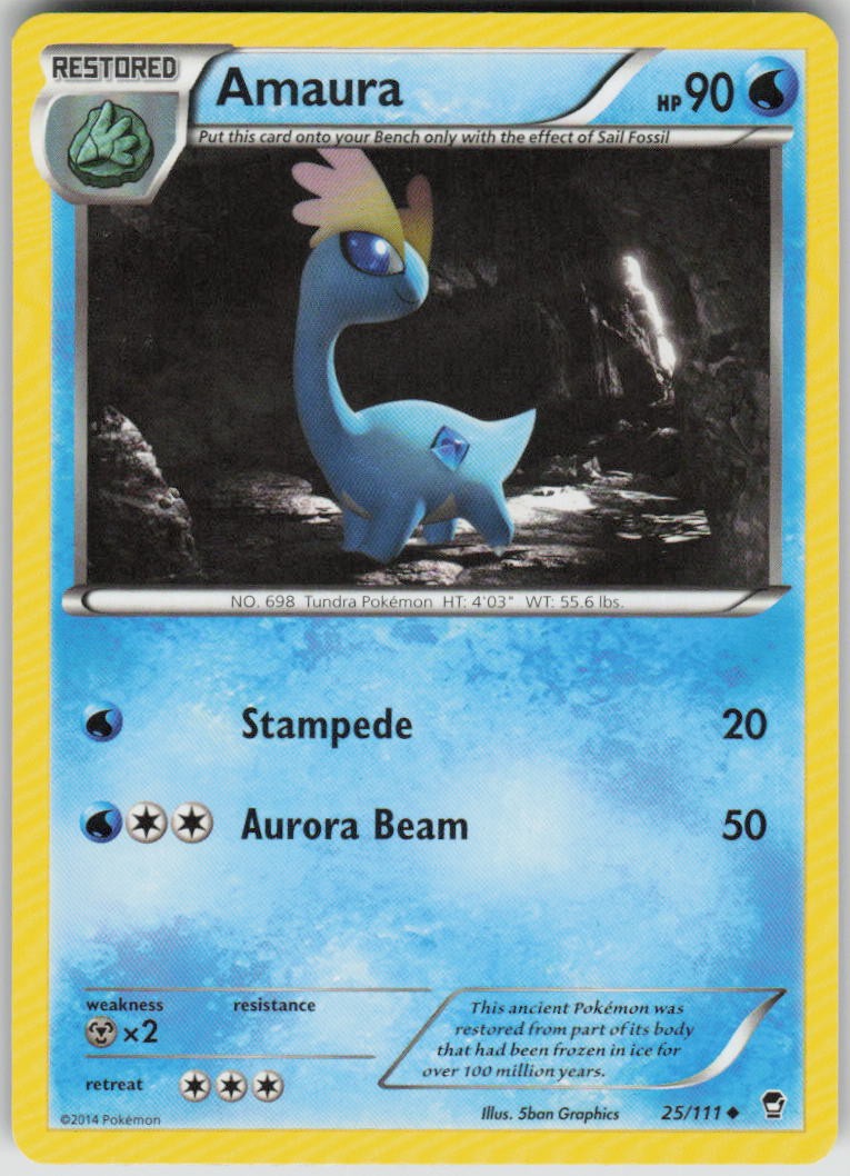 Pokemon Amaura Uncommon XY - Furious Fists 25/111 NM