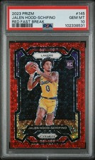 2023-24 Prizm PSA 10 Jalen Hood-Schifino /100 Red Fast Break Rookie RC