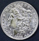 1902 Morgan Silver Dollar $1 Philadelphia AU Details Polished Cleaned Coin