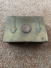 Antique Handcrafted Hinged Brass Box With George III Circa 1800 Half Penny