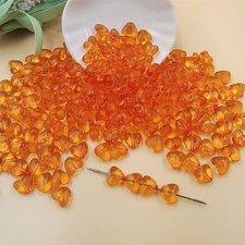 100pcs 11 * 9mm Perforated Love Multi color DIY Beaded Acrylic Transparent