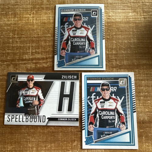Connor Zilisch 2025 Panini Donruss Racing RC Rookie 3 Card Lot Optic Spellbound