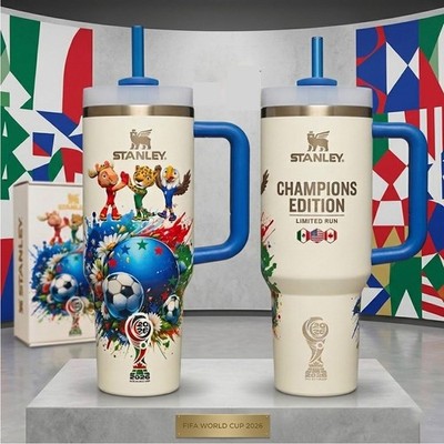 Wo*rld Cup 2026 Soccer Tumbler 40oz with Handle, Champions Edition