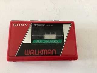 Rare Red Sony Walkman WM28 Cassette Player Auto Reverse for spares or repair