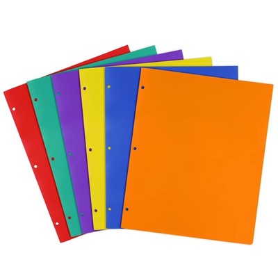 6 Color Plastic Folders, 2 Pockets 3 Hole, for  Home Office Use