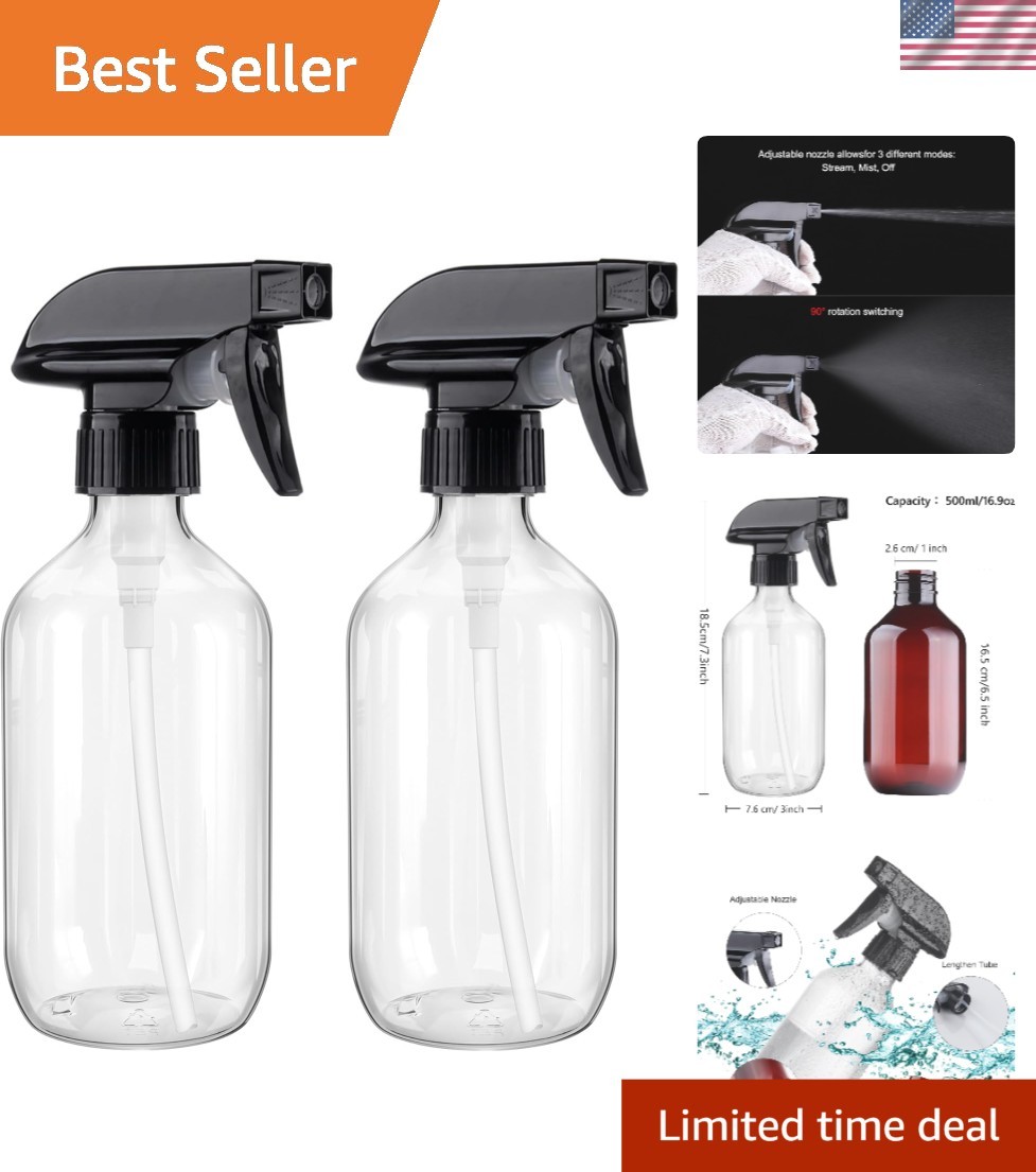 S Water Spray Bottle 2 Packs- Bpa Free -10 Oz/300 Ml Plastic