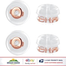 Classic Style Earring Backs, 14K Rose Gold with Silicone for Extra Comfort