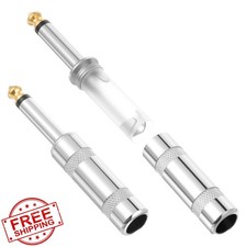 2 Pack 1/4" TS Mono Plug Solder Audio Connector Metal Housing