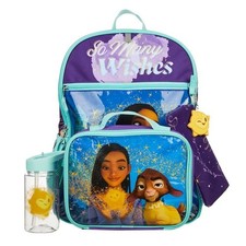 "Mochila con juego de lonchera Disney Wish Girls de 5 piezas de 16"" - púrpura, talla única"