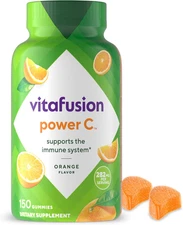 Power C Vitamin C Gummies for Immune Support, Orange Flavored, 282 Mg Vitamin C,