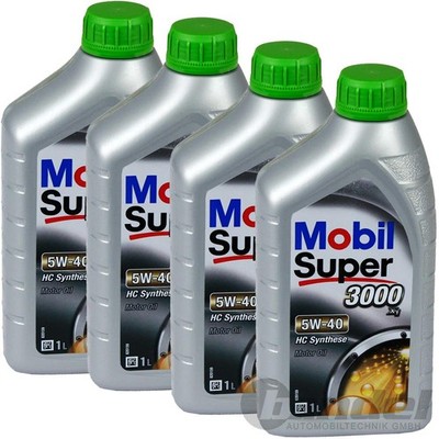 4-Liter MOBIL 1 SUPER 3000-X1 5W40 MOTORÖL Opel MB 229.3 für VW 50200 50500