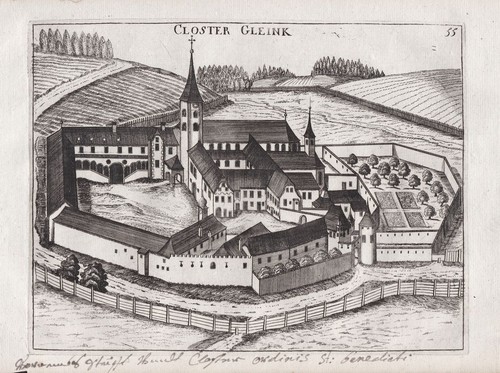 Staft Gleink Benediktiner Steyr Upper Austria Copper Engraving Vischer 1674