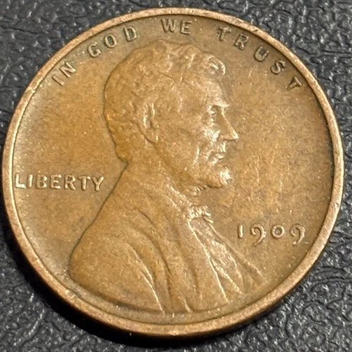1909-P Lincoln Wheat Cent - XF/AU - Non VDB Variety Copper Penny Coin Token RARE