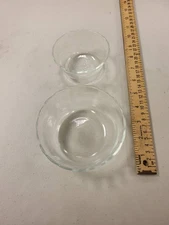 Vintage Pyrex Clear Glass Bowls Set 2 Nesting Mixing Prep Serving USA Made