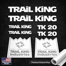 TRAIL KING TK20 DECAL SET 8 DECALS 36" WHITE Fast Shipping USA MADE
