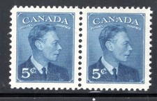 Canada Stamp Scott #288, 5c, King George, With Postes, Pair, MNH SCV$2.50