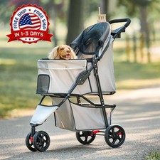 Cochecito para mascotas con 4 ruedas, Rueda delantera giratoria de 360    grados