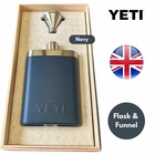 YETI Navy 7 oz Flask & Funnel Set Durable Stainless Steel Pocket Flask Travel