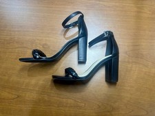 Nine West Women’s Black Braided Strap Ankle Buckle Block Heels Size 9