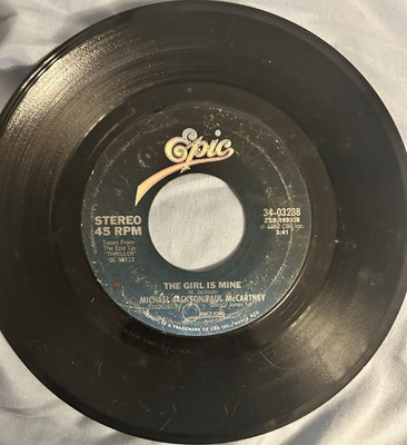 Michael Jackson & Paul McCartney The Girl Is Mine Epic 7'' 45 RPM Stereo 34-03288