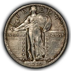 1919-D 25c Standing Liberty Silver Quarter - Luster - AU Key Date - SKU-B5813