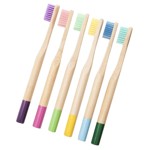 6 PCS Children's Soft Bristle Toothbrush Travel Kids Wooden Toothbrushes - Picture 9 of 12