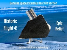 SpaceX Starship Flown TPS Shield Tile Section w/ Official Patch Set RARE