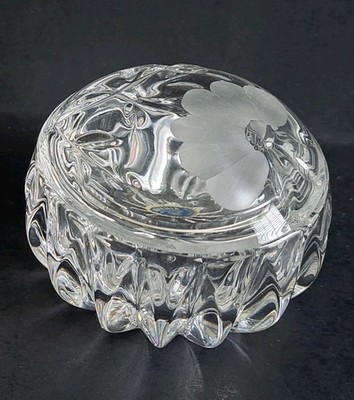 Princess House Heritage Crystal Vanity Trinket Box with Lid, Romance Collection 