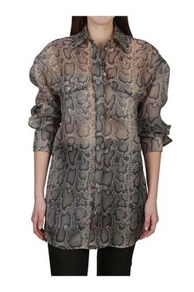 Women Massimo Dutti Shirt Grey Cotton 38 / M / 46