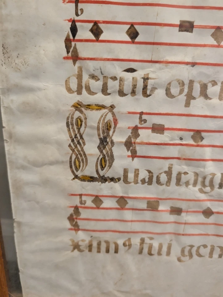 Authentic framed Illuminated Manuscript Page Double-Sided! - Image 3 of 4