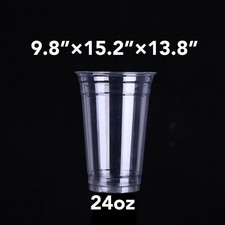 PET Clear Cold Plastic Disposable Cups, 24 oz, 1000ct Bulk Case