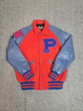 Panthers Varsity Letterman Jacket Leather Sleeves Class of 2022 Red Blue Size M