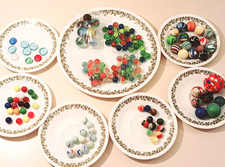 160pc Vintage Glass Marble Lot Assorted Sizes Colors Patterns Mix Game Shooters