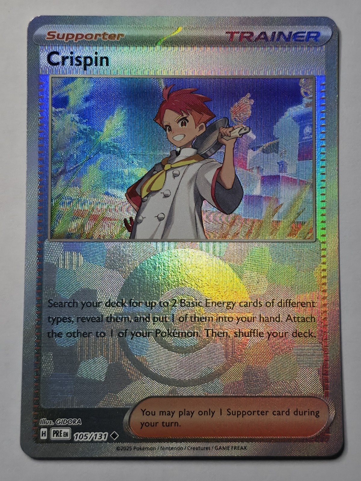 Pokemon TCG Crispin - (Poke Ball Pattern) 105/131 Prismatic Evolutions Holo
