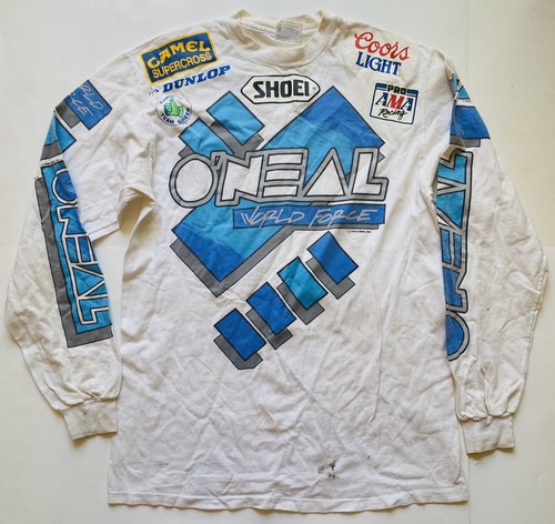 Vintage Motocross 1990 Mike Craig Race Shirt O’Neal Word Force Camel Supercross - 第 2/16 張圖片