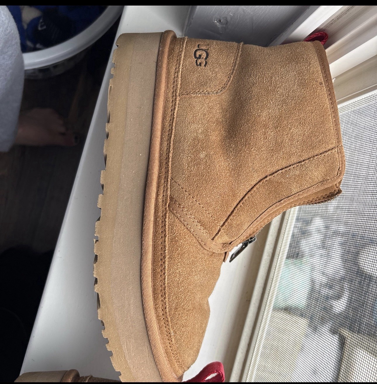 UGG Classic Mini Zip Platform Boots Chestnut Sued… - image 4