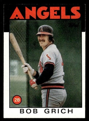 1986 Topps #155 Bob Grich Card California Angels