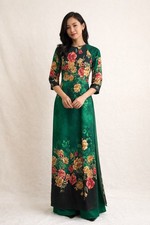 AO Dai Vietnamese Long Dress Size M Ng c 86 Cm - Eo 70 Cm No Pants