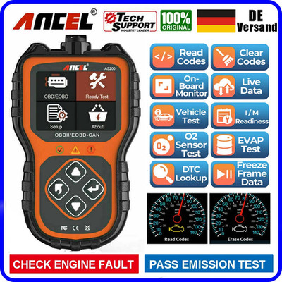 ANCEL AS200 Profi KFZ OBD2 Diagnosegerät Auto Scanner Motor Fehler Auslesegerät