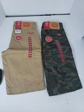 NWT Levi's Youth Camo Cargo Shorts Size 8 Lot Of 2 Flex Stretch Waistband