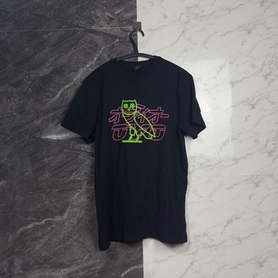 OVO Owl Neon Japanese Logo T-Shirt Black Men s Medium Drake cond 7/10