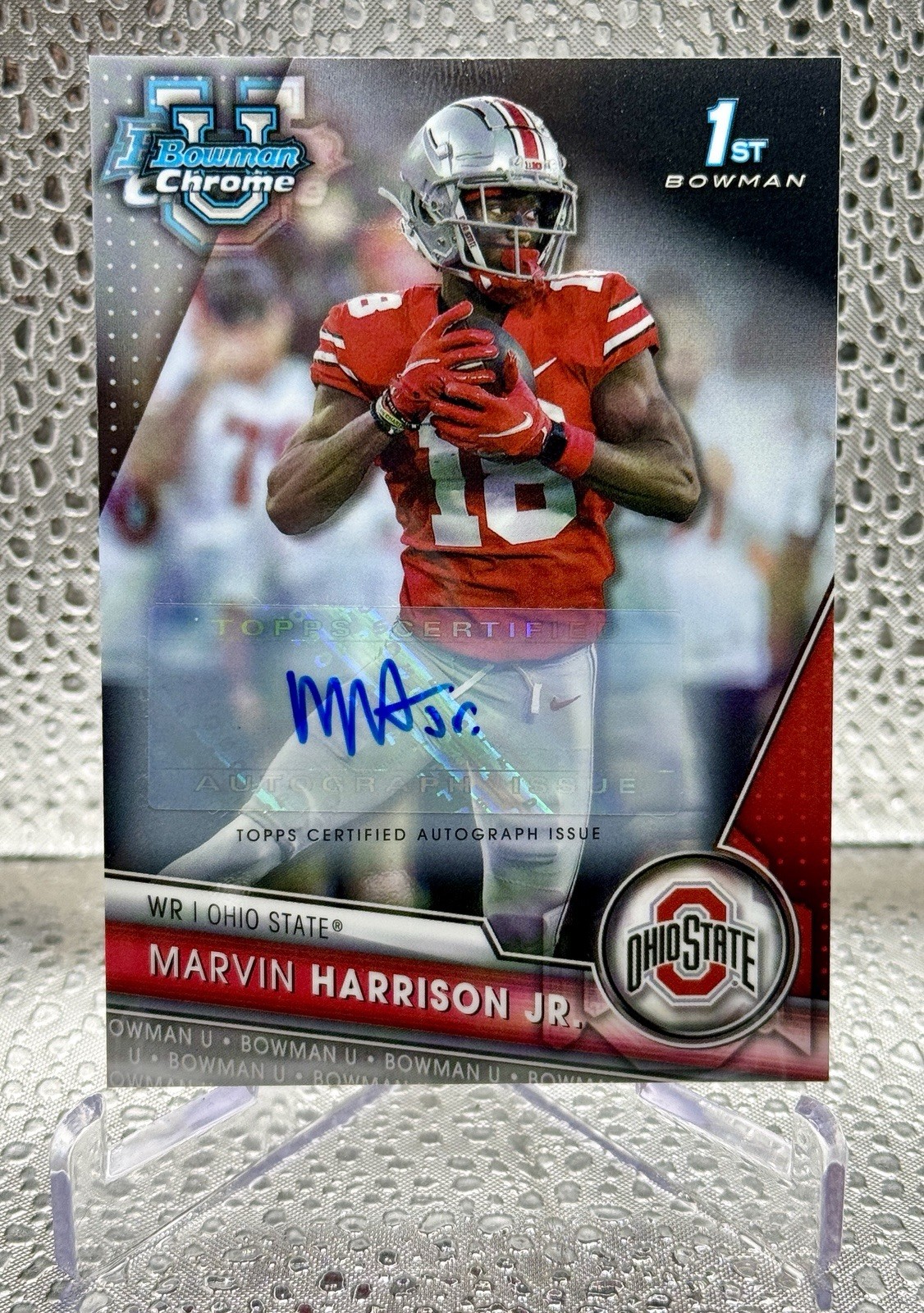 Marvin Harrison Jr 2023 Bowman U Chrome 1st Auto #100 OHIO CARDINALS