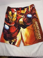 Marvel Avengers Hero Alliance Boys Swim Shorts Size 14 Iron Man