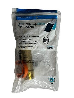 SharkBite Max UR3134A 3/4'' x 3/4'' MNPT Push-to-Connect Slip Adapter Fitting