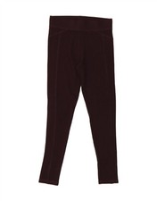 TOPSHOP Womens Leggings UK 12 Medium Burgundy Viscose BV01